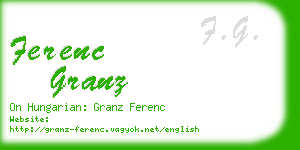 ferenc granz business card